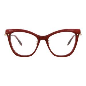 Alexander McQueen Womens Cat Eye Burgundy Gold Transparent Fashion Designer